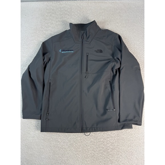 North Face Jacket Mens Large Black Softshell Full Zip Bluegrass Embroidered Logo - Picture 1 of 8